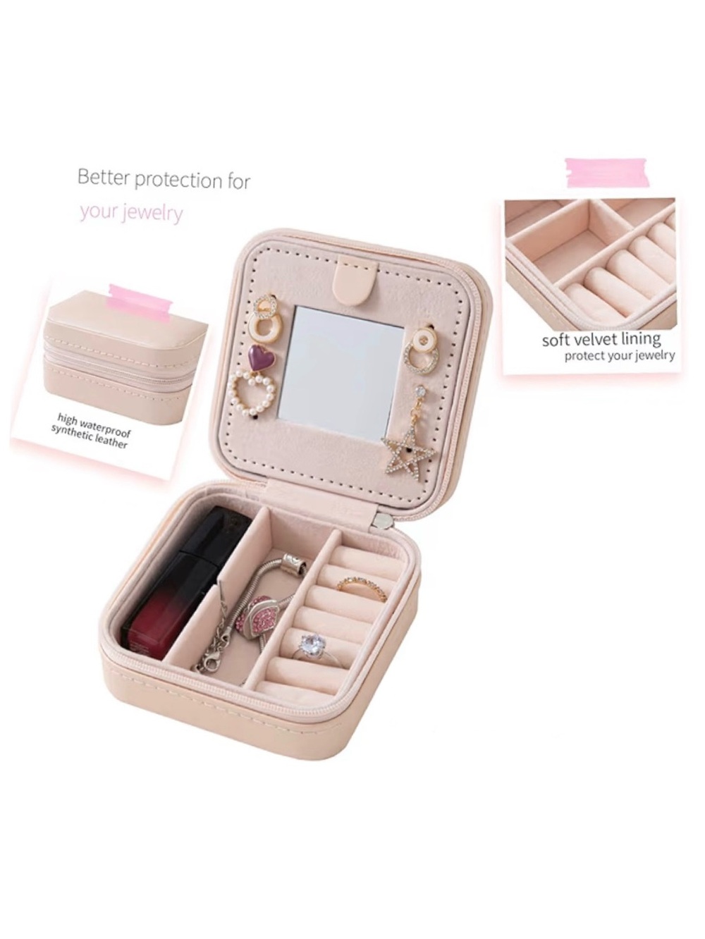 Jewelry Traveling Case (Light Pink) (NWT) - Picture 3 of 16